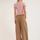 Jac and Jack Form Pant in Biscuit - styled look