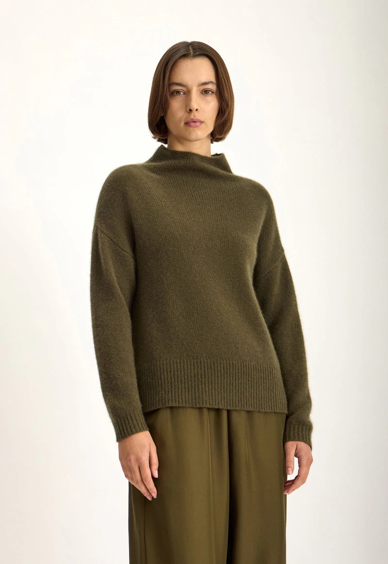 Jac and Jack Grayson Sweater in Hunter - detail view