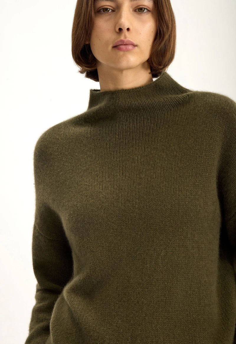 Jac and Jack Grayson Sweater in Hunter - close up