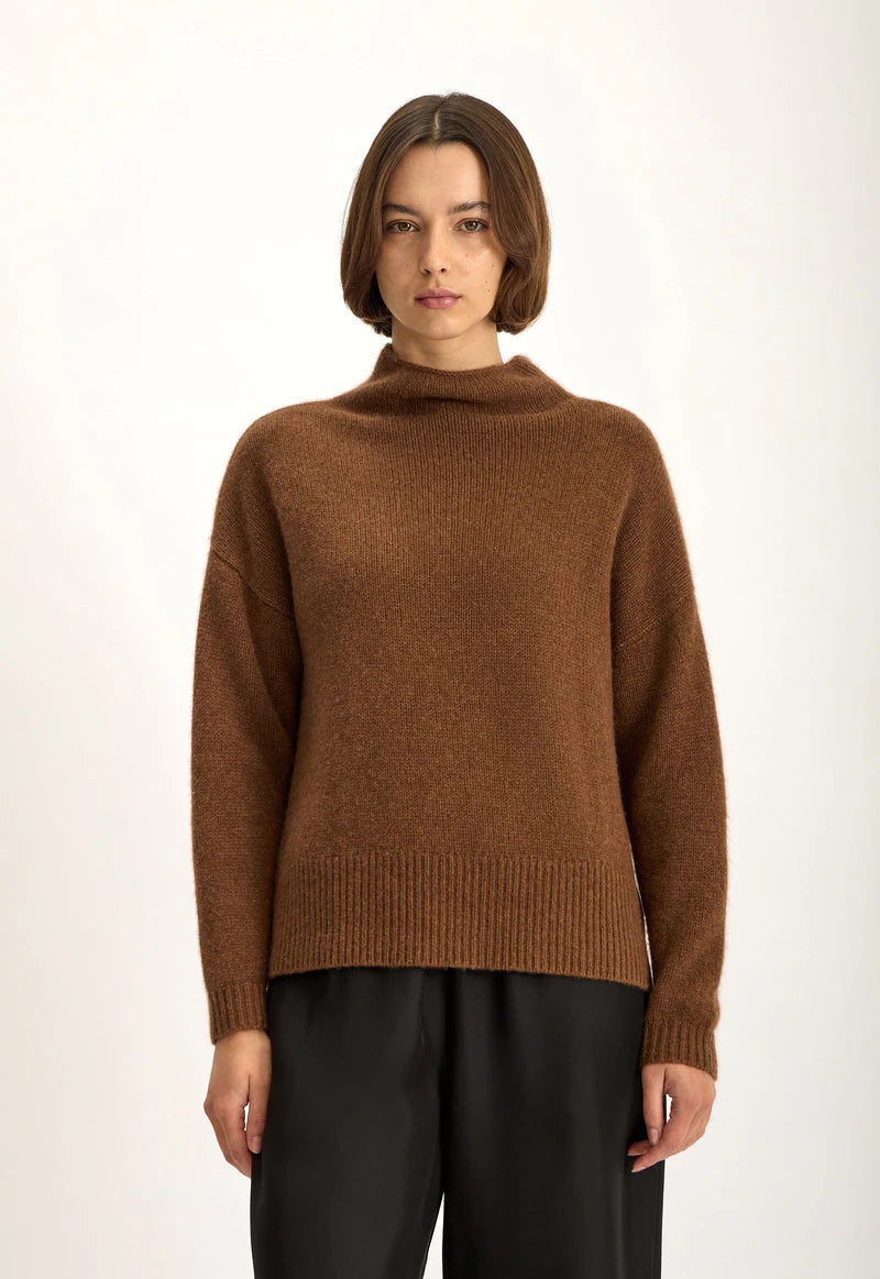 Jac and Jack Grayson Sweater in Tabac Marle - detail view