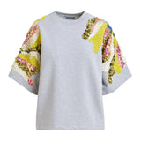 Essentiel Antwerp Jadda Embroidered Sweatshirt in Silver Lining