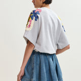 Essentiel Antwerp Jadda Embroidered Sweatshirt in Silver Lining