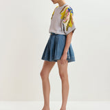 Essentiel Antwerp Jadda Embroidered Sweatshirt in Silver Lining