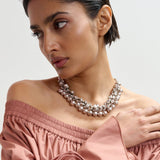 Essentiel Antwerp Jecki Necklace With Rhinestone in Silver Lining
