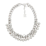 Essentiel Antwerp Jecki Necklace With Rhinestone in Silver Lining
