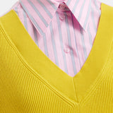 Essentiel Antwerp Jit Knit Combo Shirt in Amalfi Lemon