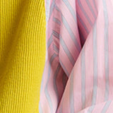 Essentiel Antwerp Jit Knit Combo Shirt in Amalfi Lemon