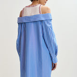 Essentiel Antwerp Jori Embellished Shirt Dress in Off White