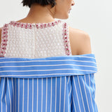 Essentiel Antwerp Jori Embellished Shirt Dress in Off White