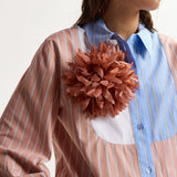 Essentiel Antwerp Jortensia Flower Brooch in Faded Plum