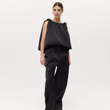 Harris Tapper Knot Top in Black - side view