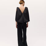 Harris Tapper Knot Top in Black - detail view
