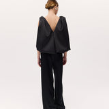 Harris Tapper Knot Top in Black - detail view