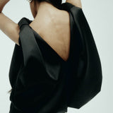 Harris Tapper Knot Top in Black - styled look
