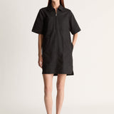 Lee Mathews Drill Mini Dress in Black