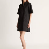 Lee Mathews Drill Mini Dress in Black