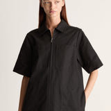 Lee Mathews Drill Mini Dress in Black