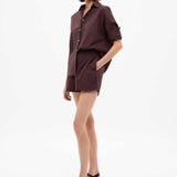 LMND Chiara Long Sleeve Shirt in Chocolate