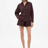 LMND Chiara Long Sleeve Shirt in Chocolate