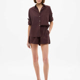 LMND Chiara Long Sleeve Shirt in Chocolate