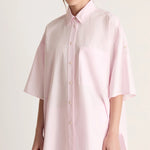 Lee Mathews Poplin Short Sleeve Shirt in Musk