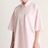 Lee Mathews Poplin Short Sleeve Shirt in Musk