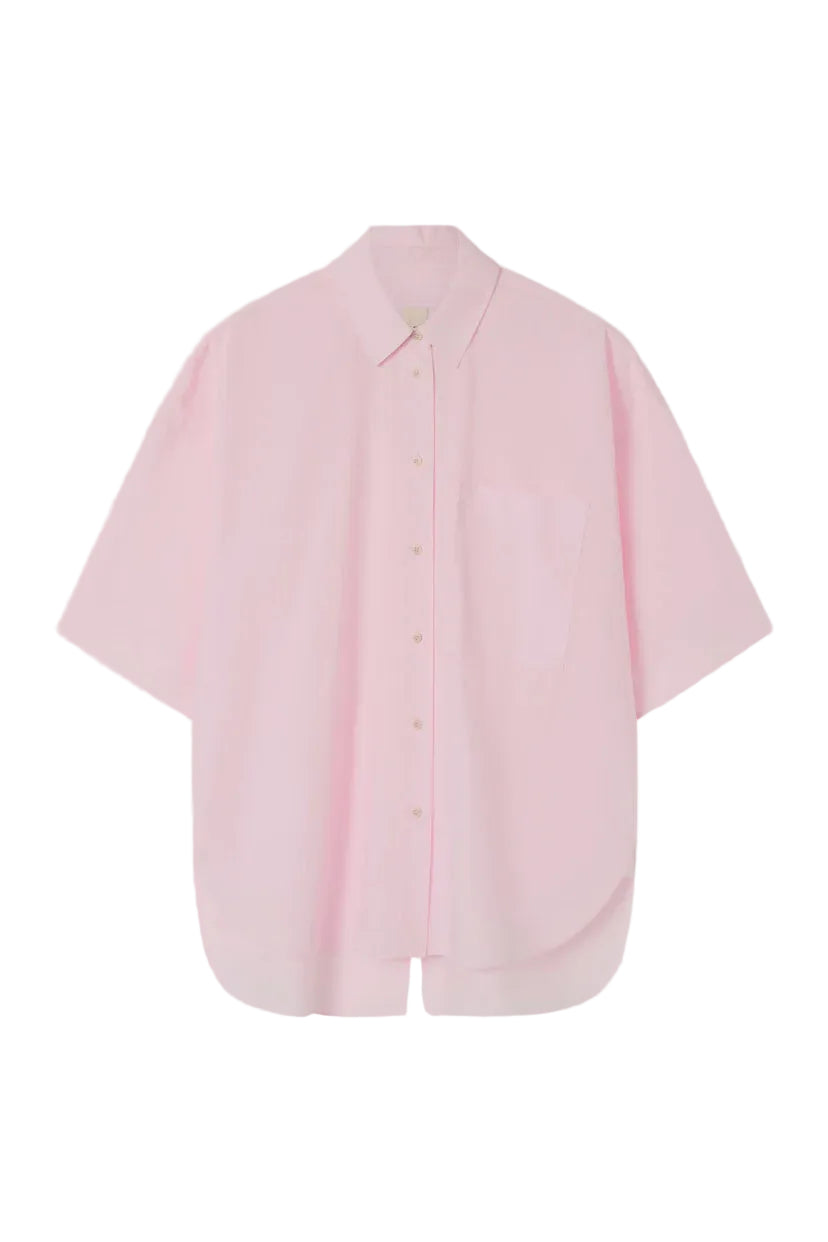 Lee Mathews Poplin Short Sleeve Shirt in Musk