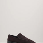 A Emery Lane Loafer in Black Berry Suede