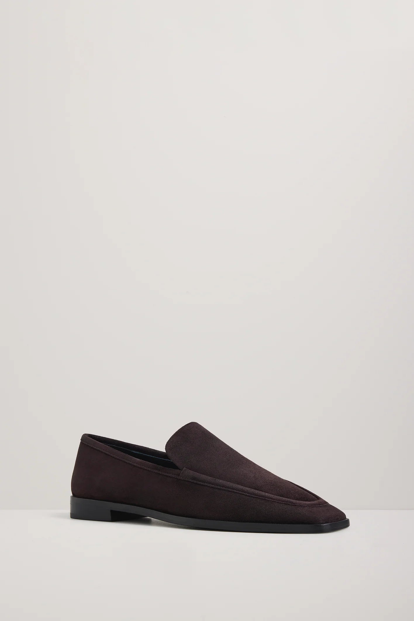 A Emery Lane Loafer in Black Berry Suede