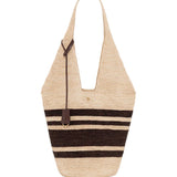 Anine Bing Leah Stripes Hobo Raffia in Natural and Brown
