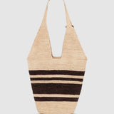 Anine Bing Leah Stripes Hobo Raffia in Natural and Brown