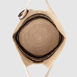 Anine Bing Leah Stripes Hobo Raffia in Natural and Brown