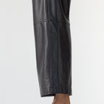 Bassike Leather Pull On Wide Leg Pant in Carob/Black Stripe - outfit inspiration