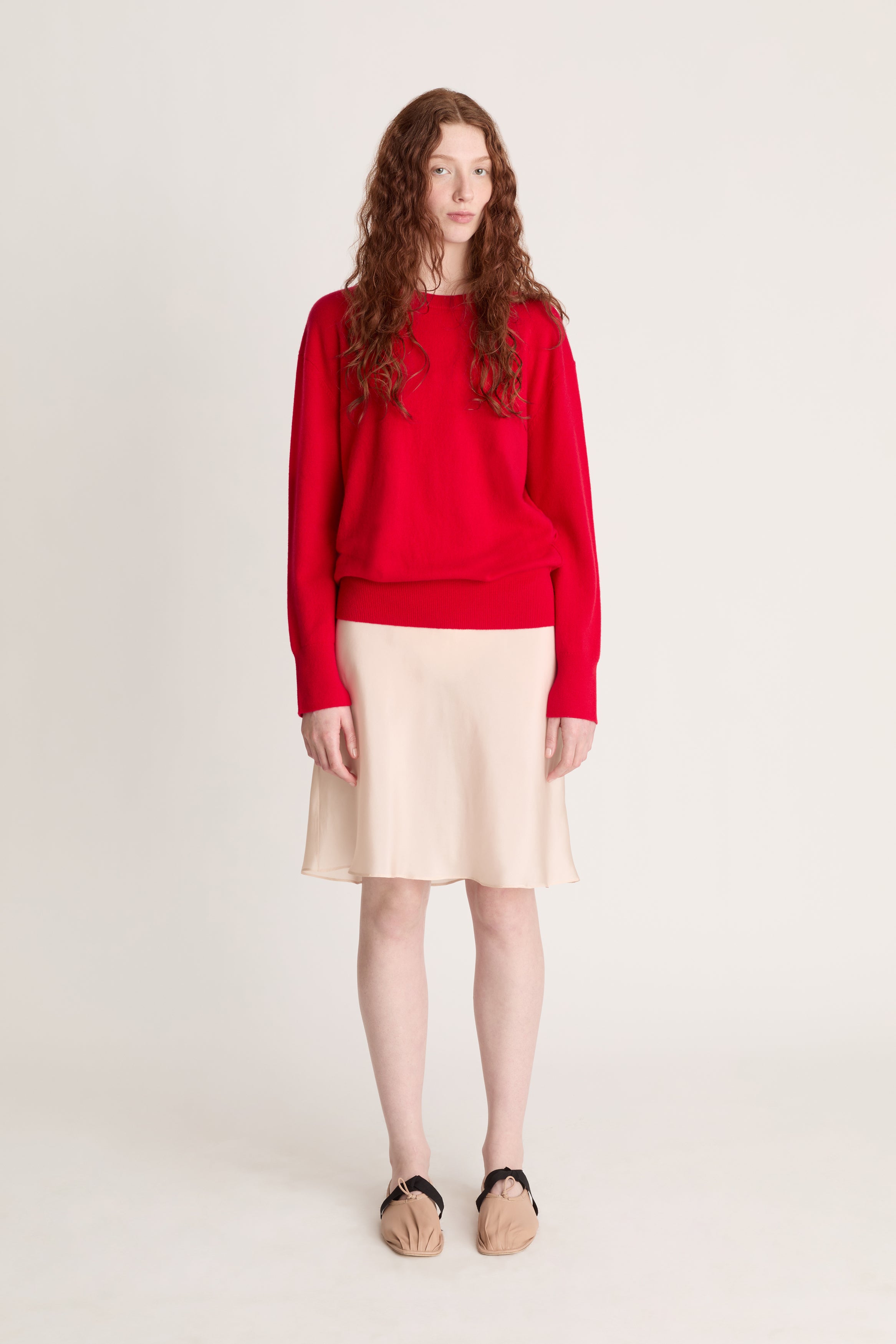 Lee Mathews Cashmere Crewneck in Carmine