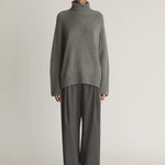 Lee Mathews Cashmere Turtleneck in in Dark Grey