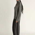 Lee Mathews Cashmere Turtleneck in in Dark Grey