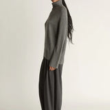 Lee Mathews Cashmere Turtleneck in in Dark Grey