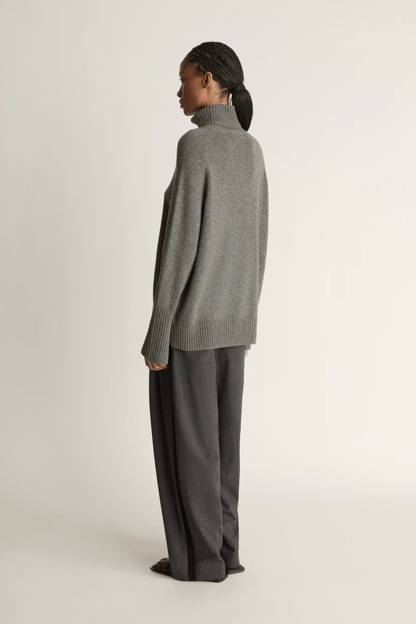 Lee Mathews Cashmere Turtleneck in in Dark Grey