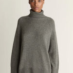 Lee Mathews Cashmere Turtleneck in in Dark Grey