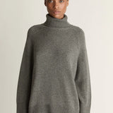 Lee Mathews Cashmere Turtleneck in in Dark Grey