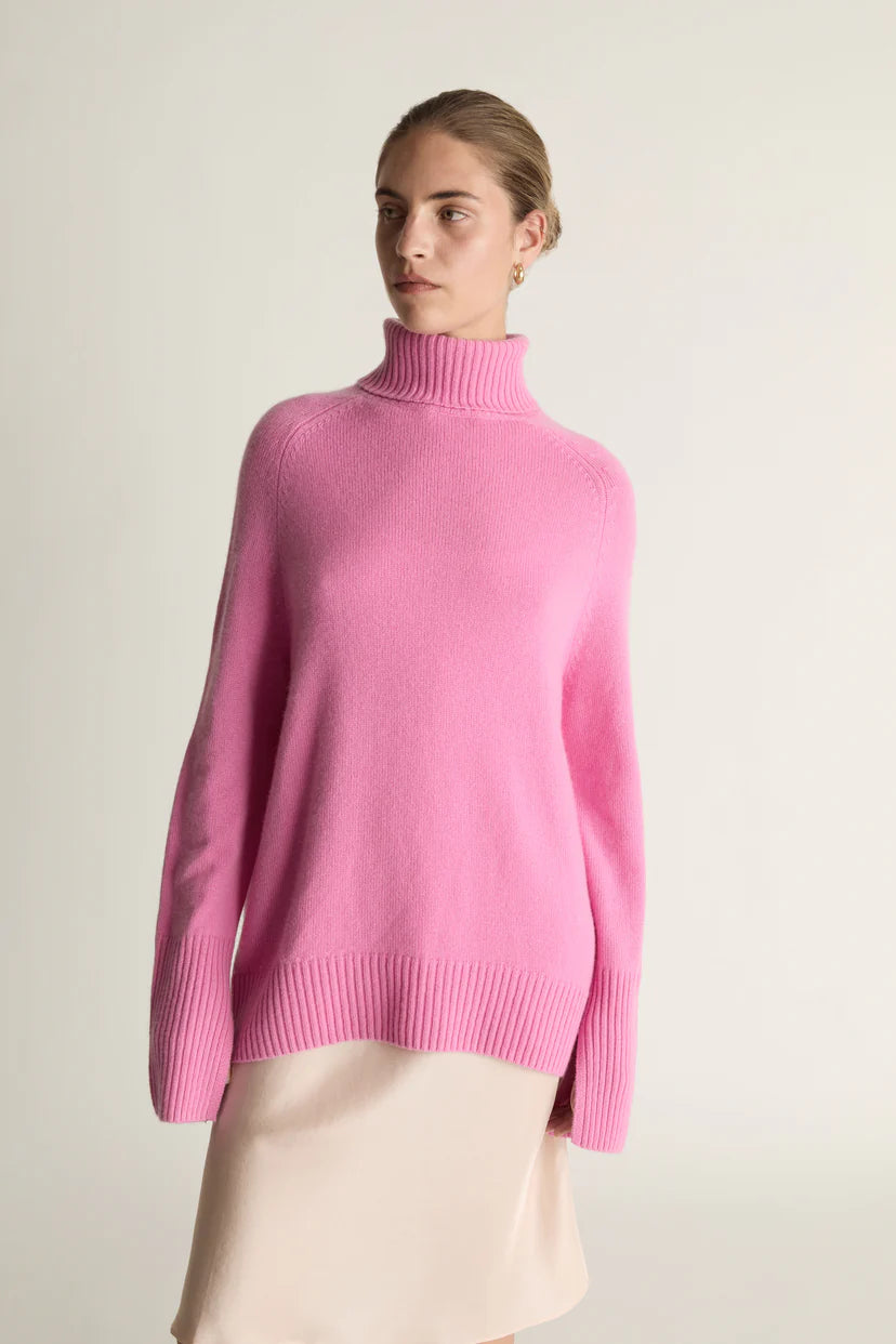 Lee Mathews Cashmere Turtleneck in Bubblegum