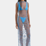 Sir Leif Maxi Dress in Sea Blue