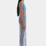 Sir Leif Maxi Dress in Sea Blue