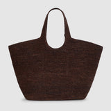 Anine Bing Lili Tote Raphia in Dark Brown