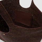 Anine Bing Lili Tote Raphia in Dark Brown
