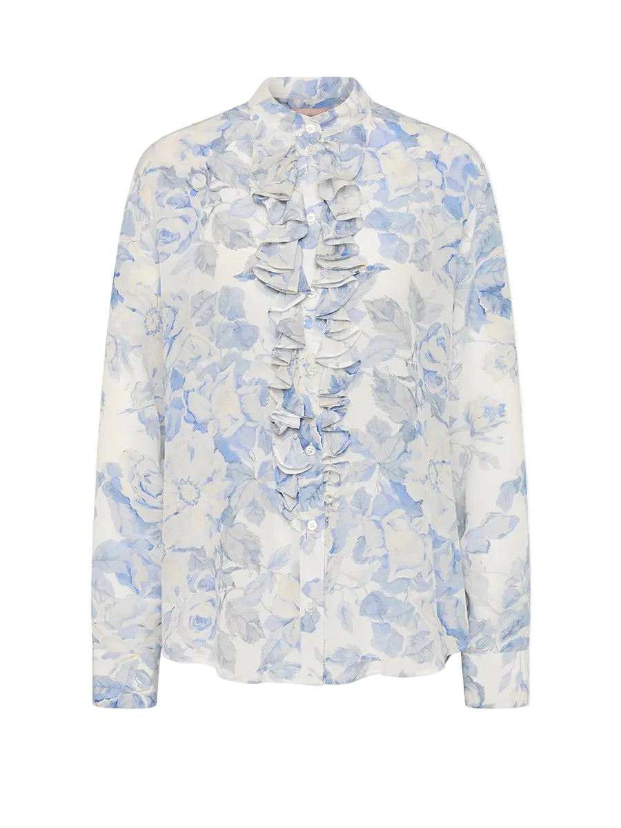 Maggie Marilyn For The Frill Of It Shirt in Vintage Blue Floral