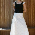 Maggie Marilyn Its A New Day Skirt in Embroidered White - side view