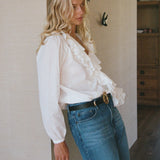 Maggie Marilyn Keep Your Edges Soft Blouse in White - detail view