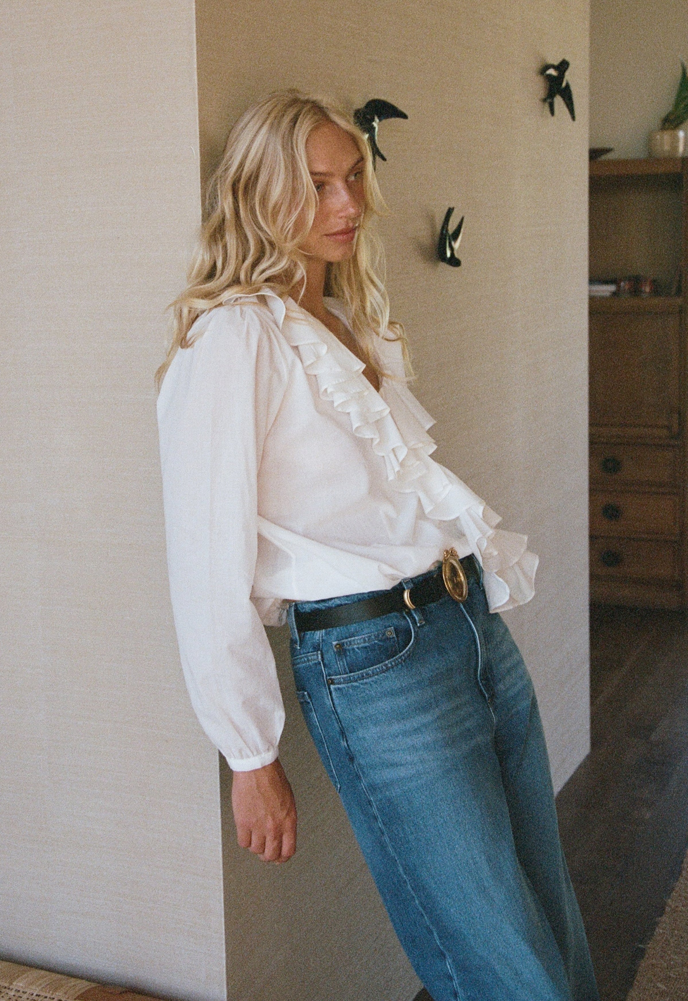 Maggie Marilyn Keep Your Edges Soft Blouse in White - detail view