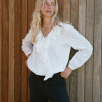 Maggie Marilyn Keep Your Edges Soft Blouse in White - styled look